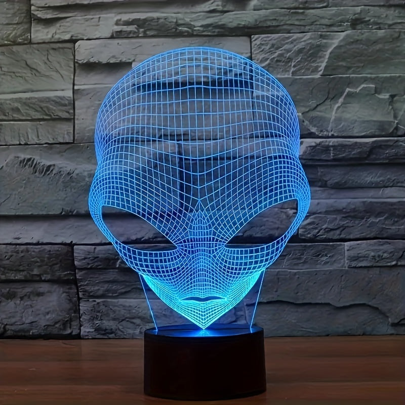 CosmicGlow - Candeeiro de Mesa 3D com Base Preta e Iluminação LED de 7 Cores