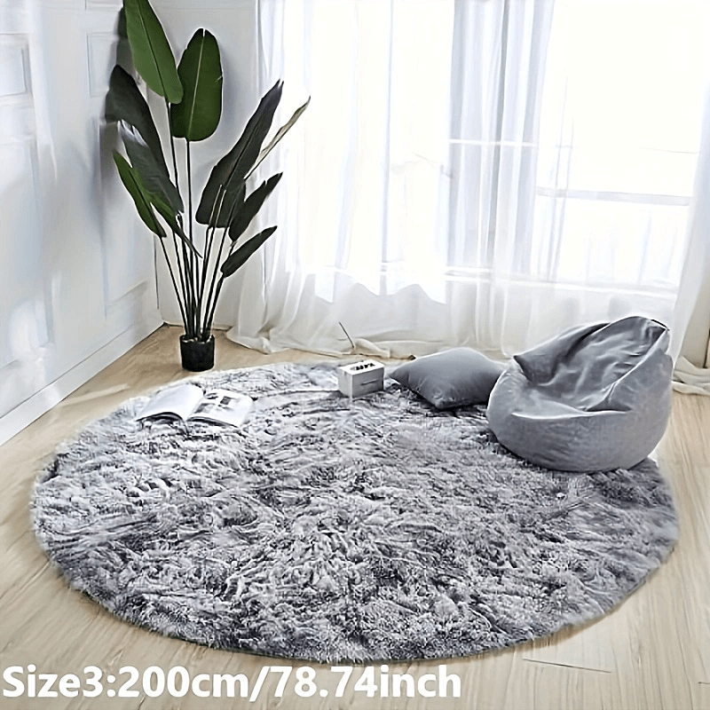 1pc Tappeto Rotondo in Peluche Tie-dye - Morbido e Caldo Tappeto Decorativo per Soggiorno, Camera da Letto e Yoga
