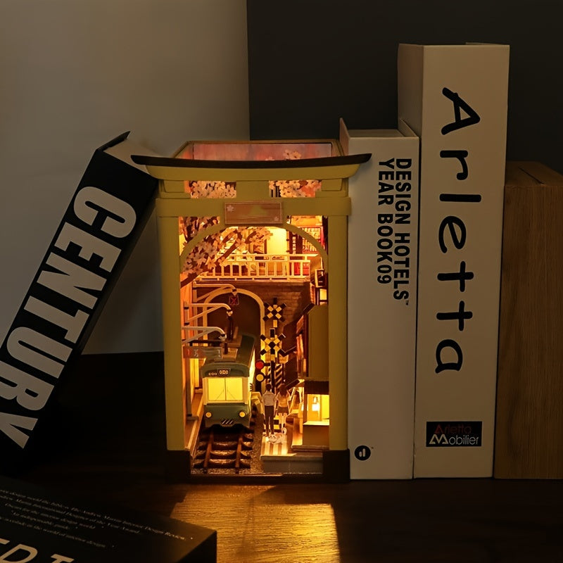 CherryBlossom - 3D Wooden Bookend Kit - Creative Japanese Architecture DIY