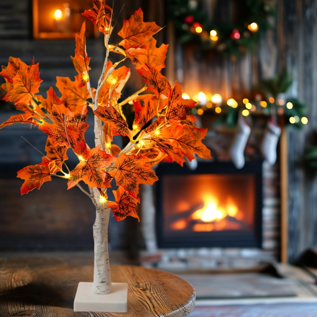 MapleGlow - Albero di acero illuminato a LED, 24 LED, decorazione da tavolo alimentata via USB