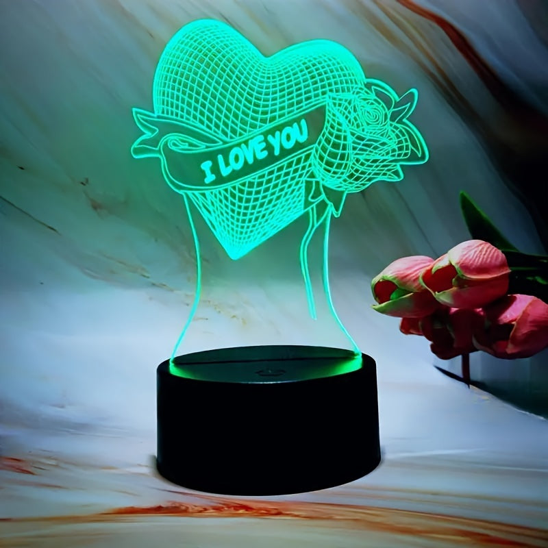 HartLicht - Lampada Illusione 3D a LED con Controllo Touch, 7 Colori e Alimentazione USB/Batteria