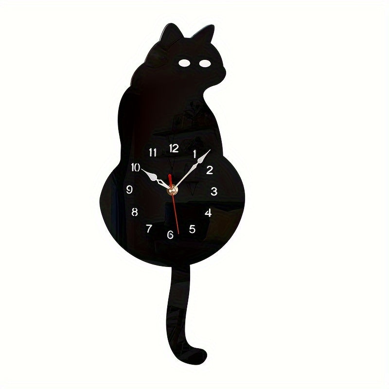 SwingTail - Schommelstaart Kat Wandklok met Stil Mechanisme