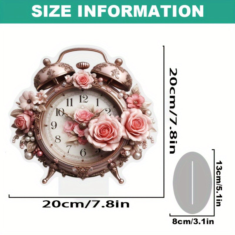 BohoBloom - Vintage Flower Clock for Table Decoration