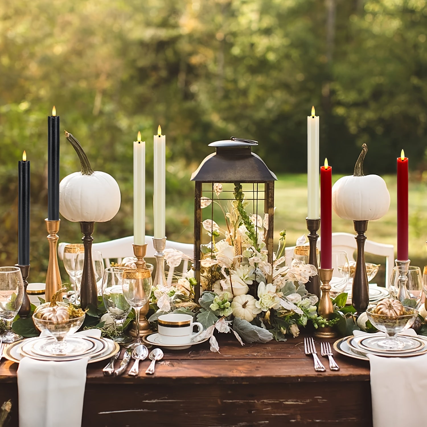 6x Candele a Cera Senza Fiamma a Forma di Cono - Con Telecomando, Candele LED Color Avorio per Decorazioni da Tavolo e Matrimonio