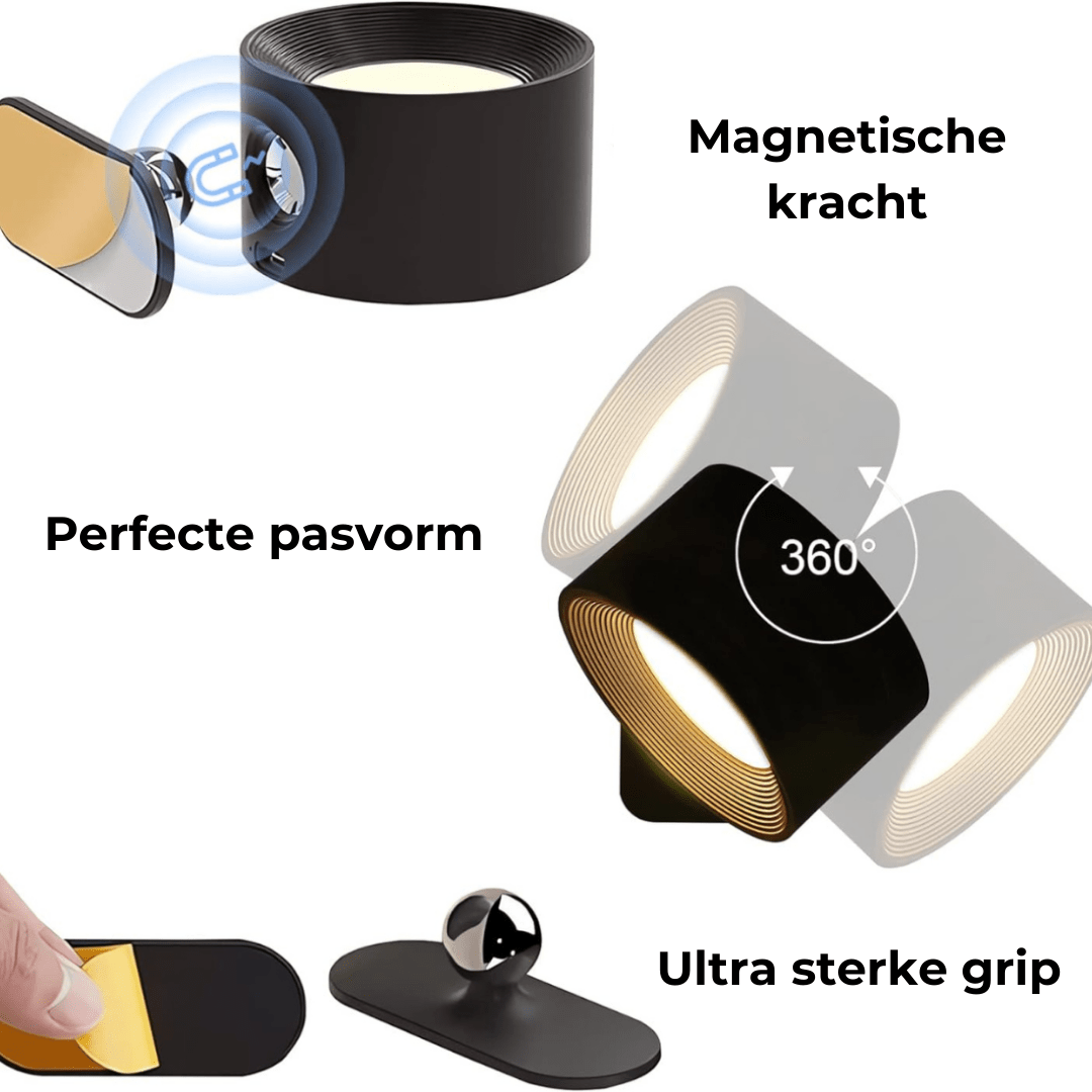 FlexiBeam - Lampada da parete ricaricabile wireless 360°