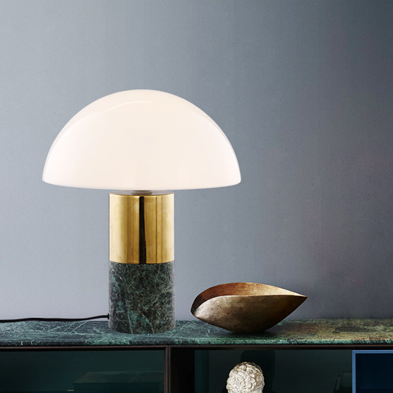 DomeGlow - Lampada da tavolo moderna con paralume in vetro opalino