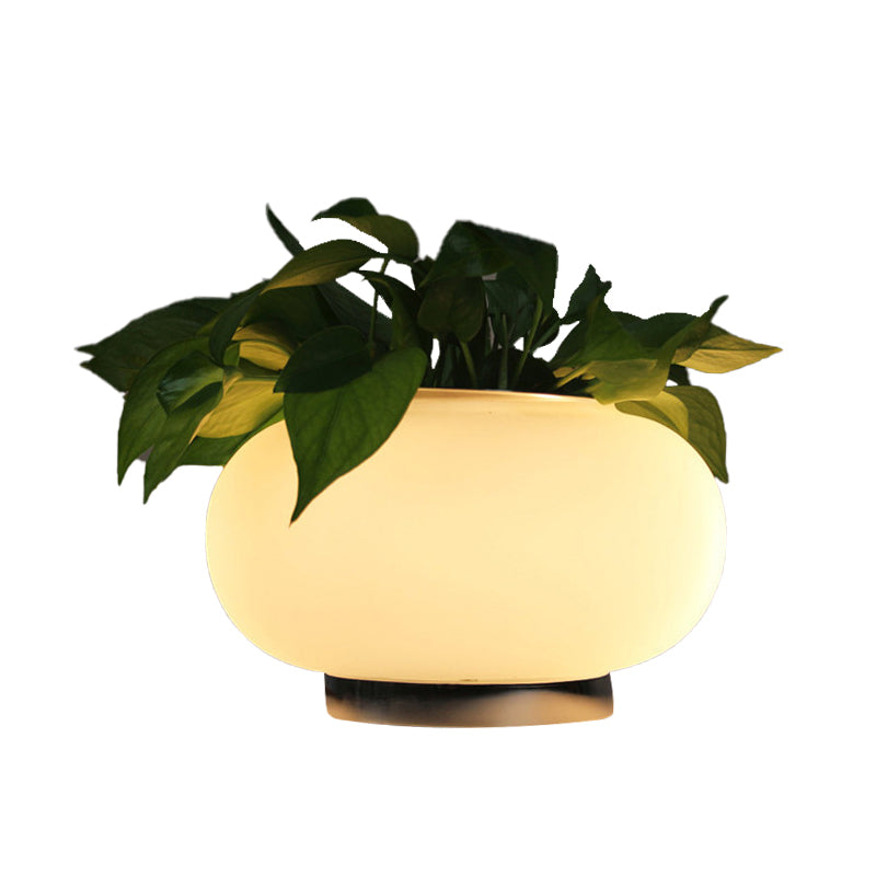 PlantGlow - Candeeiro de Mesa Oval com Suporte para Plantas e Iluminação LED