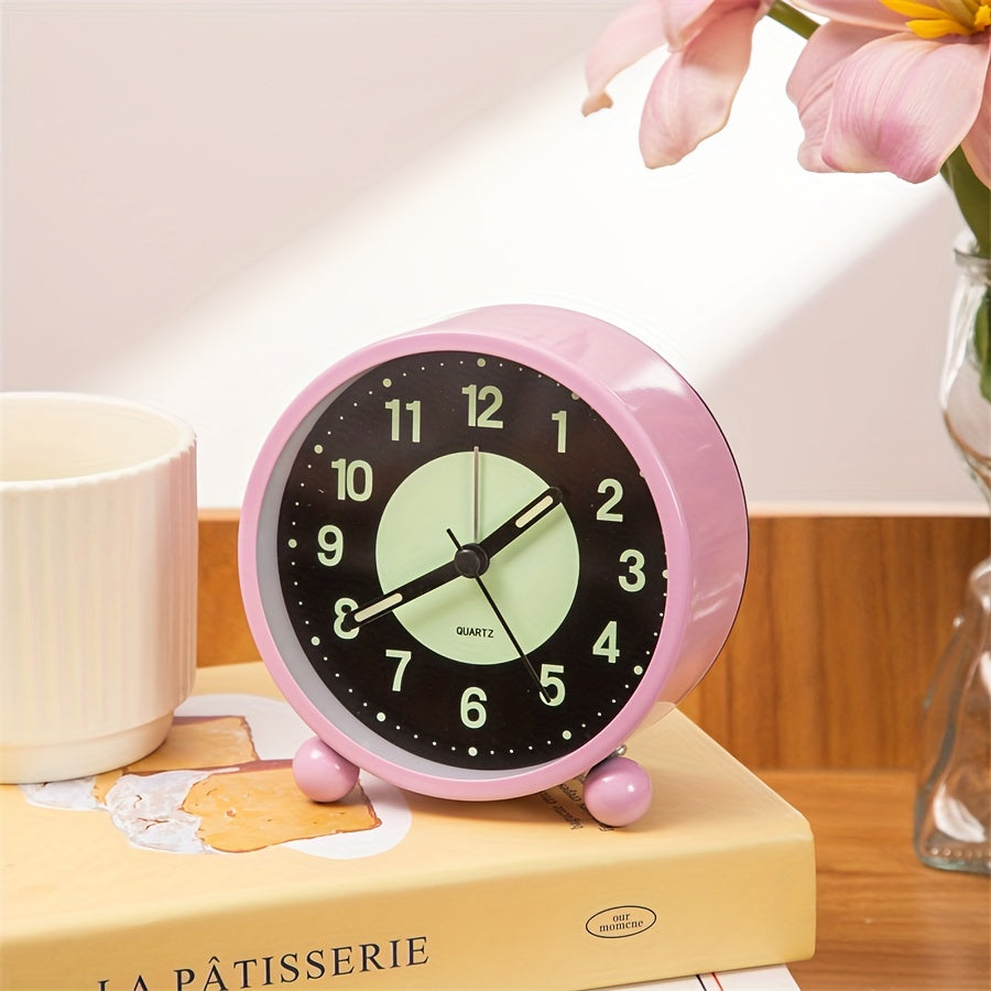 EleganceMetal - Chic Metal Alarm Clock with Soft Night Light