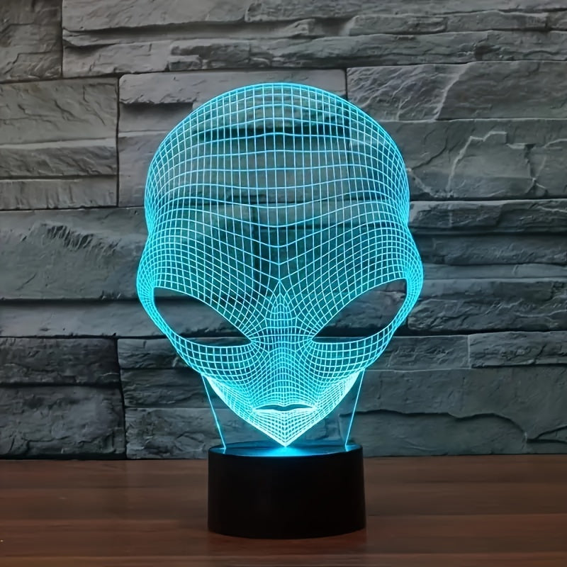 CosmicGlow - Candeeiro de Mesa 3D com Base Preta e Iluminação LED de 7 Cores