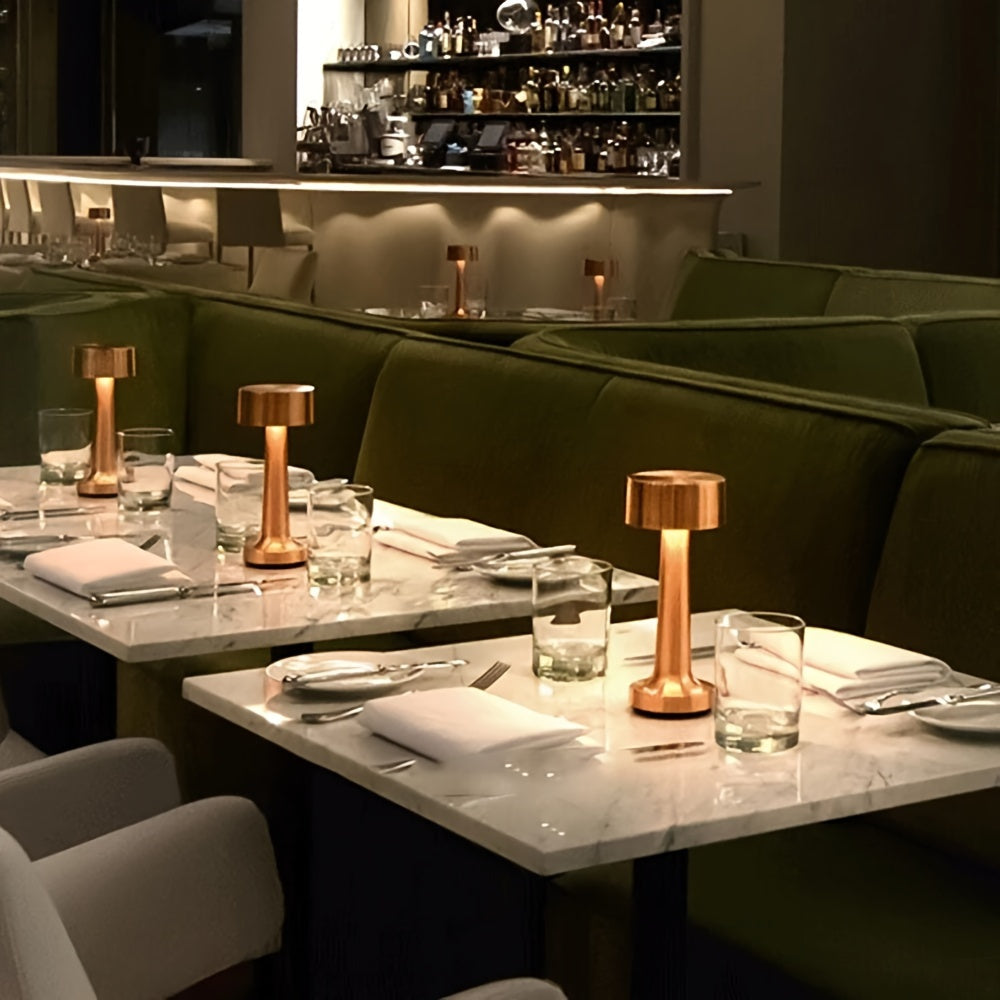 LuxeGlow - Lámpara de mesa inalámbrica de 3 colores con atenuación táctil