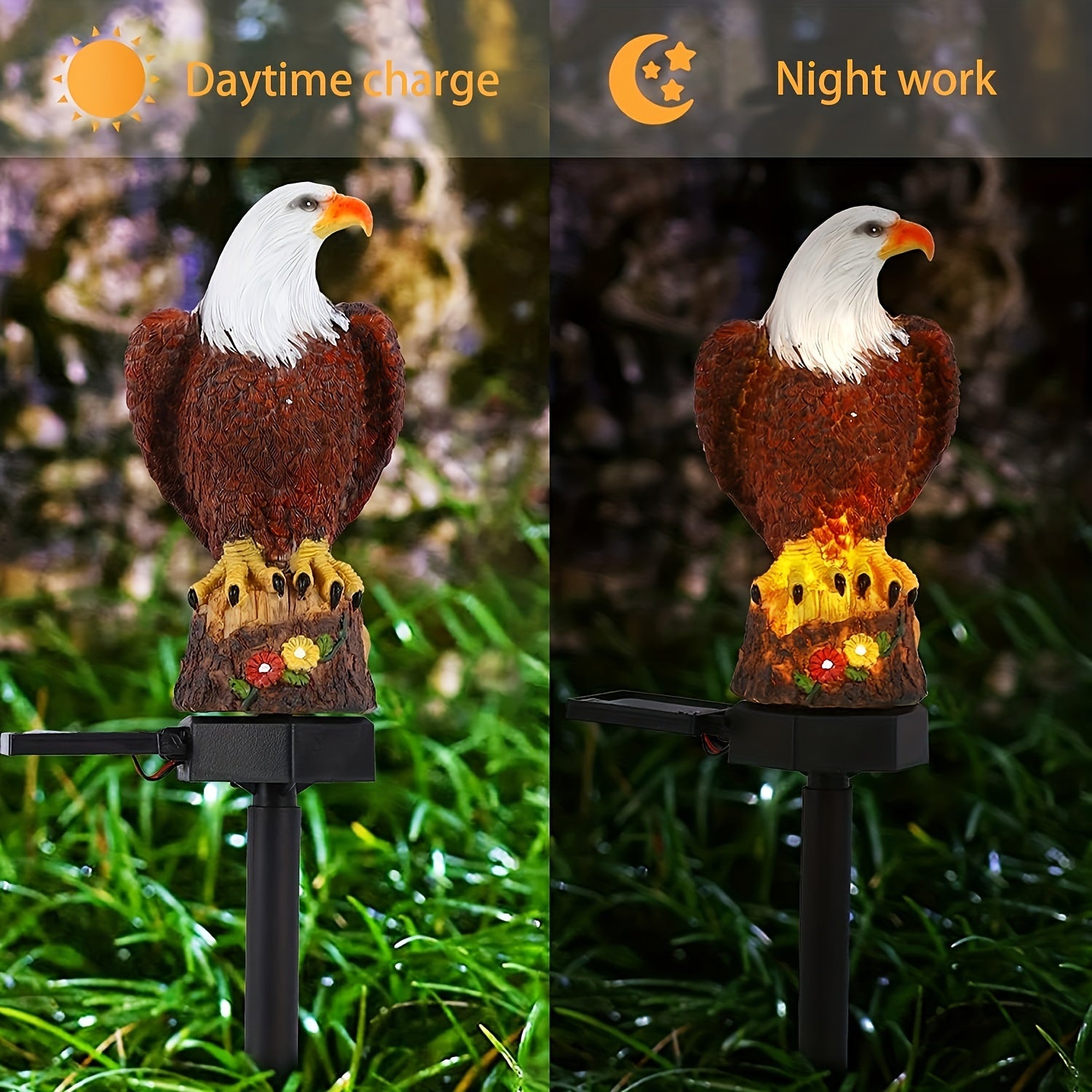 SolarGlow - Decoratieve Adelaar Zonne-Tuinlamp, Heldere LED voor Patio & Gazon