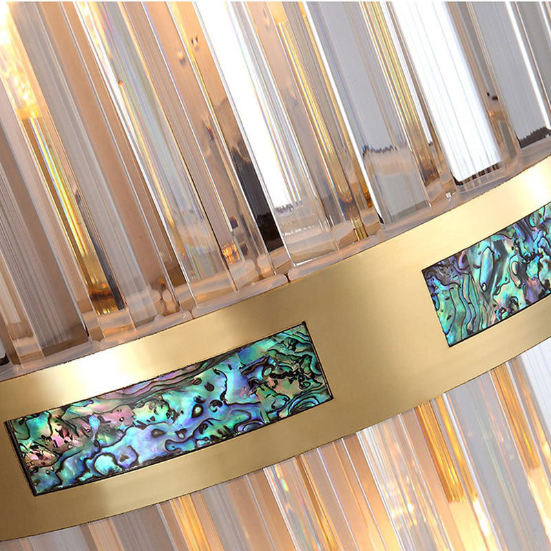 Candeeiro de Parede LED Crystal Kristal Dourado, Sala de Estar/Quarto, Metal/Acrílico