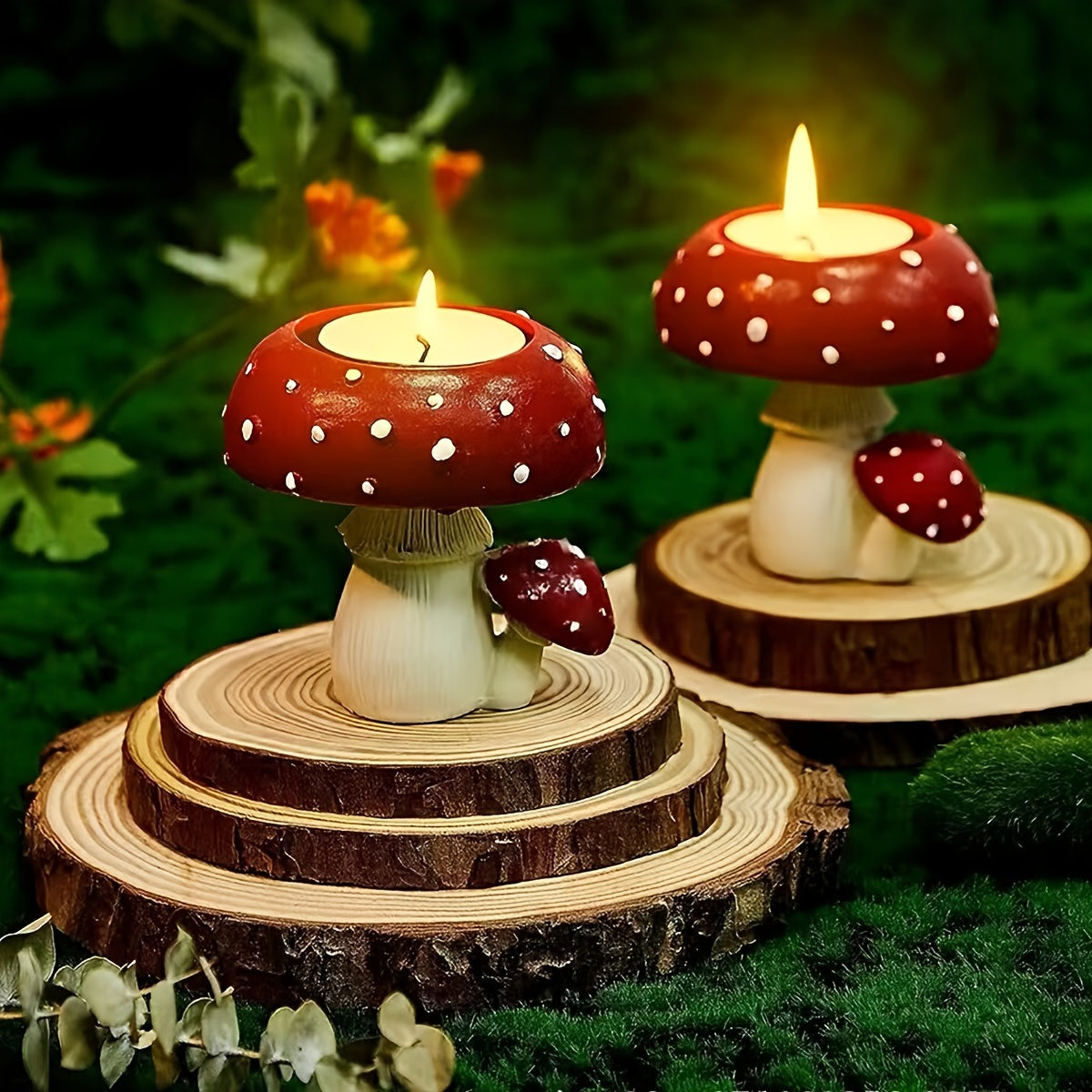 Encantador Candelabro de Cerámica en Forma de Hongo - Perfecto para Decoración del Hogar, Exhibición de Vela de Té y Acento Decorativo