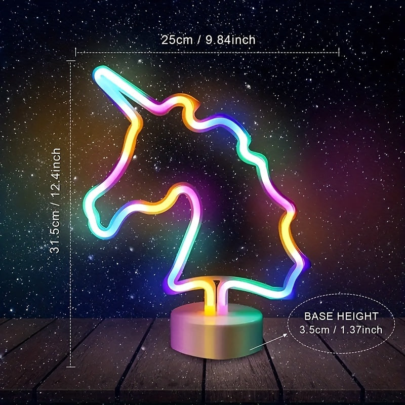 UnicornGlow - Neon Unicorn USB Table Lamp for Party & Decoration