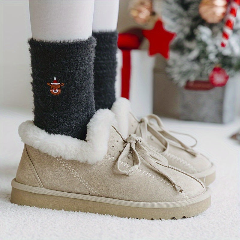 CozyKerst - 5 Pairs of Thick Warm Christmas Socks for Women