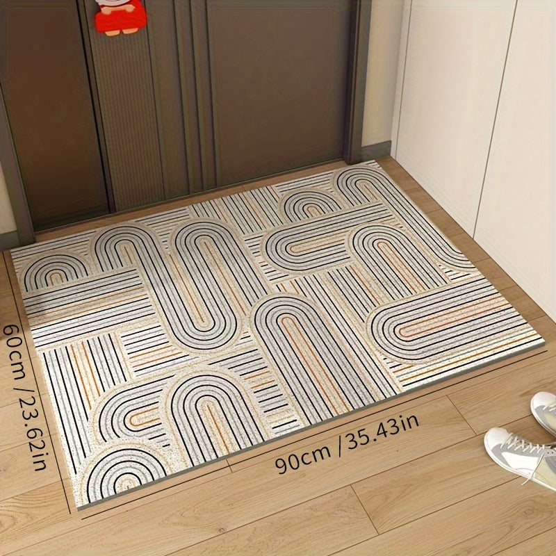 Tappetino per pavimento misterioso spray seta bianca - zerbino in PVC impermeabile antiscivolo, morbido e confortevole per interno ed esterno