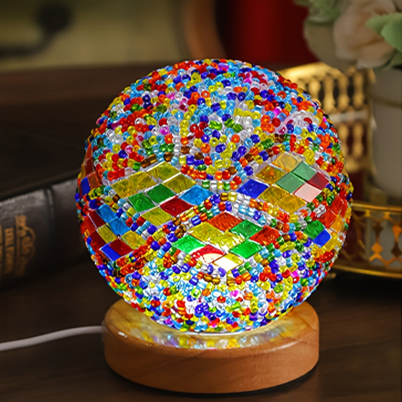 GlassArt - Lampada da tavolo LED moderna con illuminazione regolabile e paralume in vetro colorato