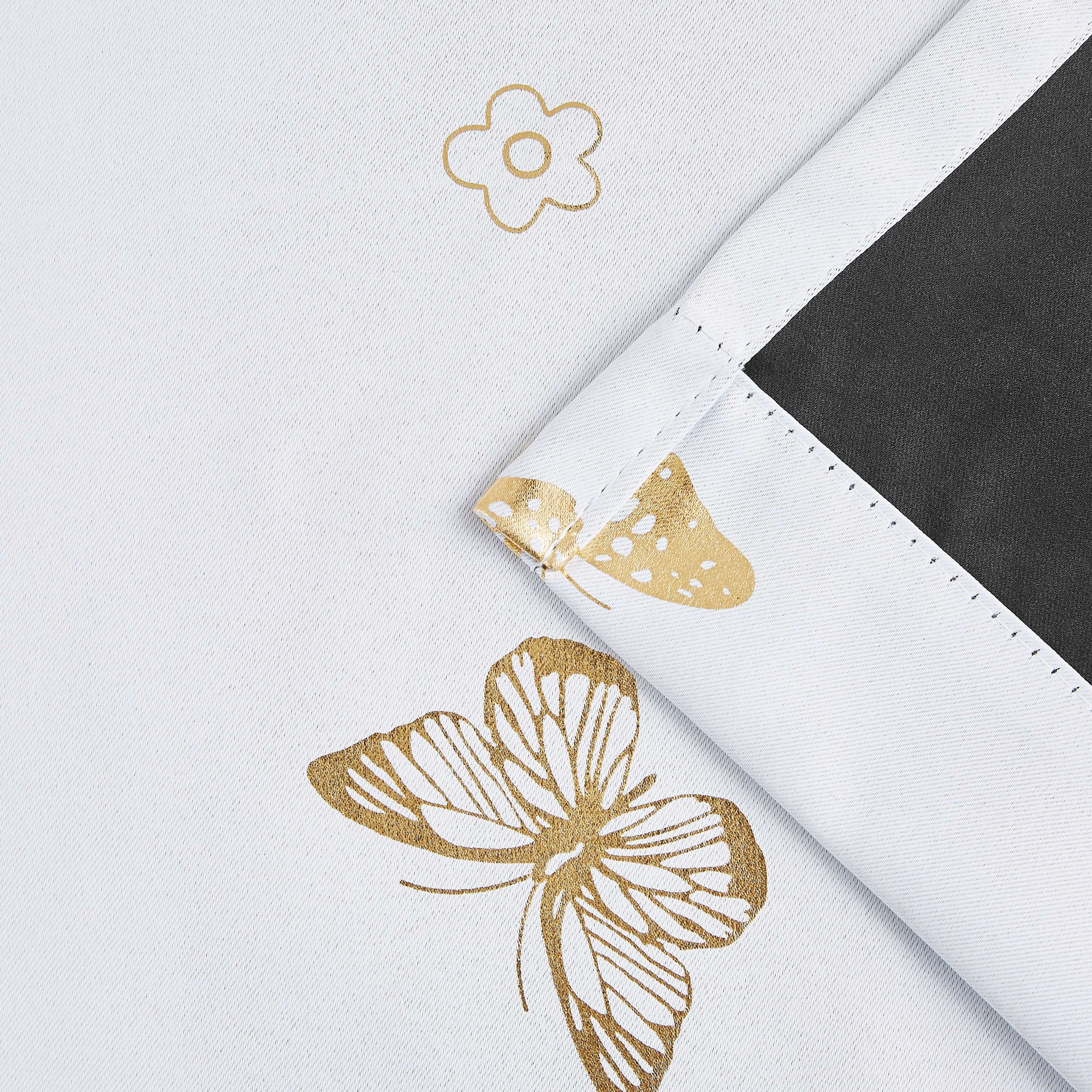 Bronzing Butterfly Blackout Curtains - 2 Pieces Heat and Sound Insulation for Living Room and Bedroom