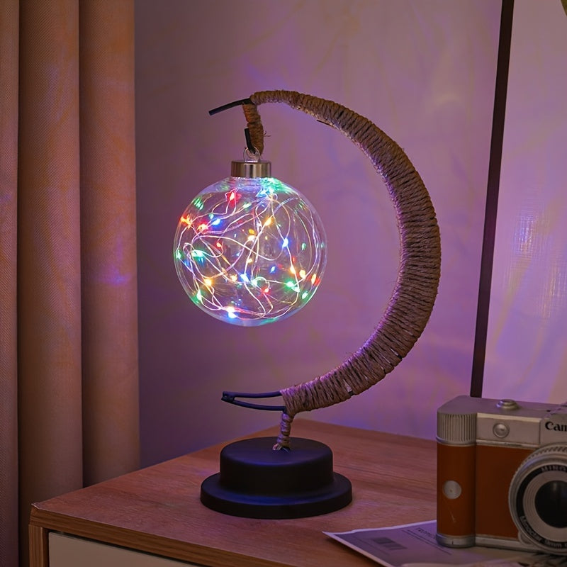 MoonLight - Wrought Iron LED Table Lamp With Decorative Desk Lamp Design