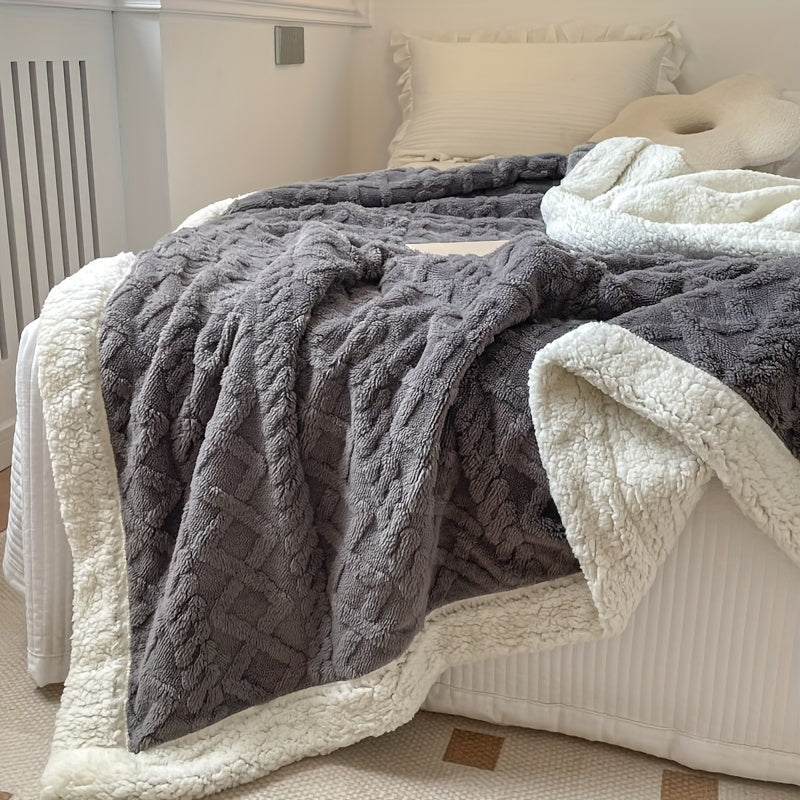 Coperta in pile reversibile a 1 pezzo - Coperta per divano più spessa per autunno e inverno, adatta per tutte le stagioni