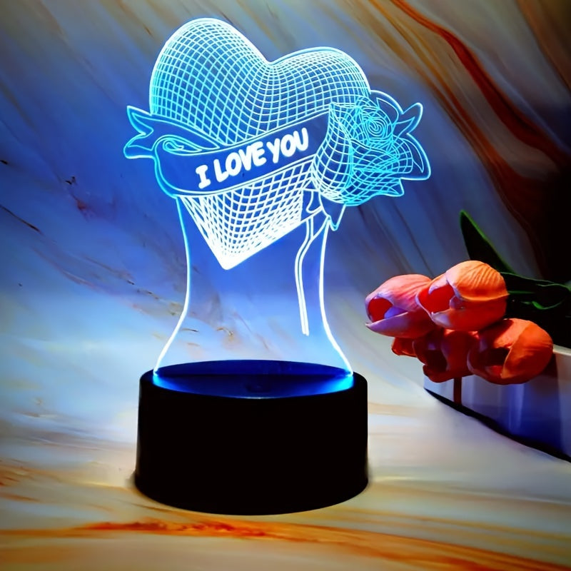 HartLicht - Lampada Illusione 3D a LED con Controllo Touch, 7 Colori e Alimentazione USB/Batteria