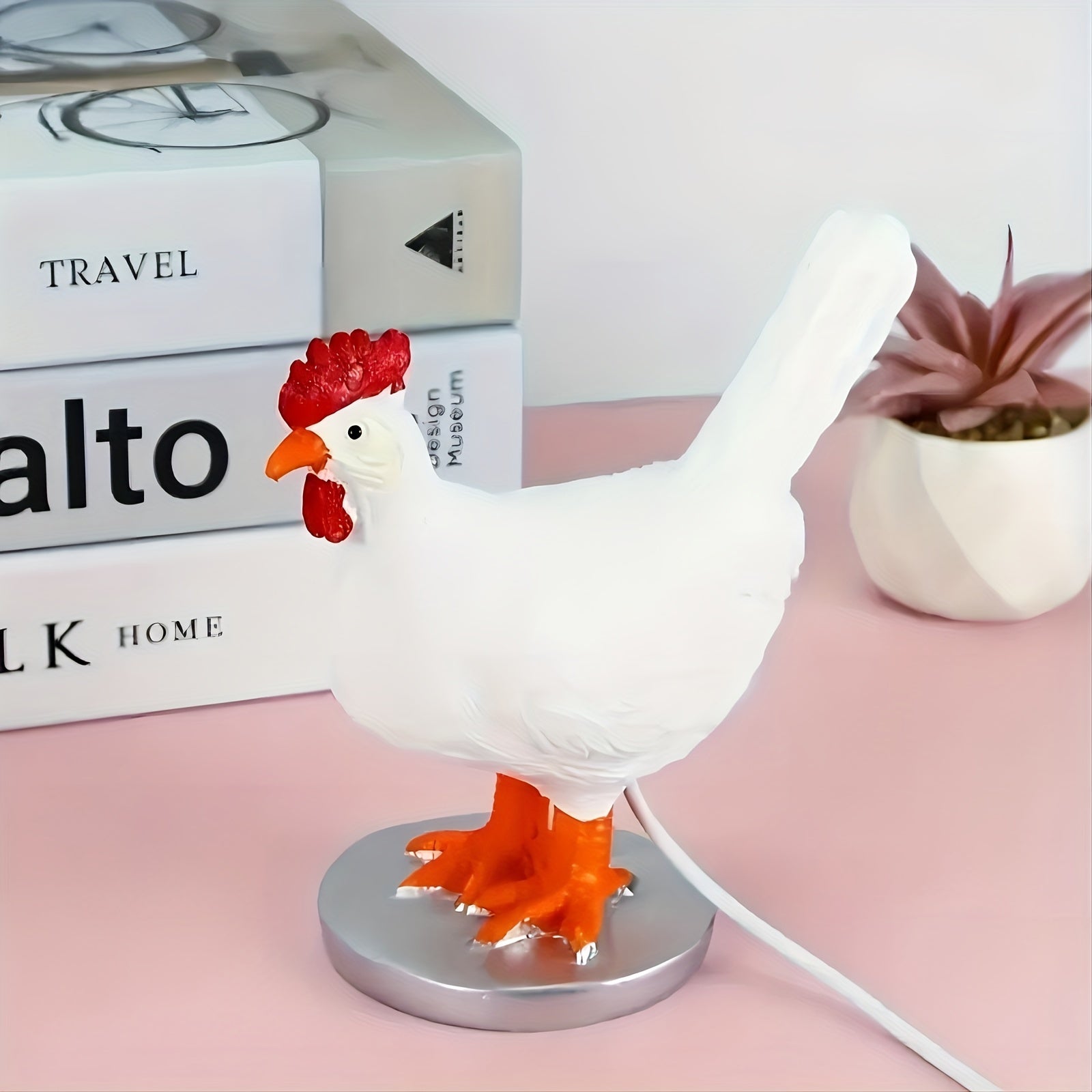 EggGlow - Lampada a uovo di gallina realistica con illuminazione LED USB e design 3D