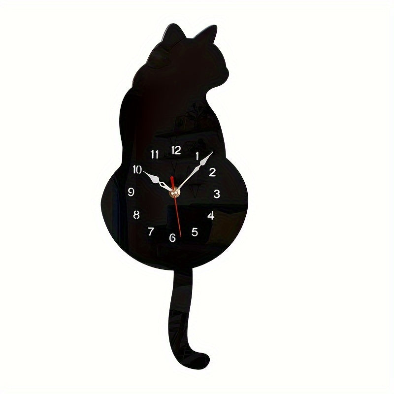 SwingTail - Schommelstaart Kat Wandklok met Stil Mechanisme