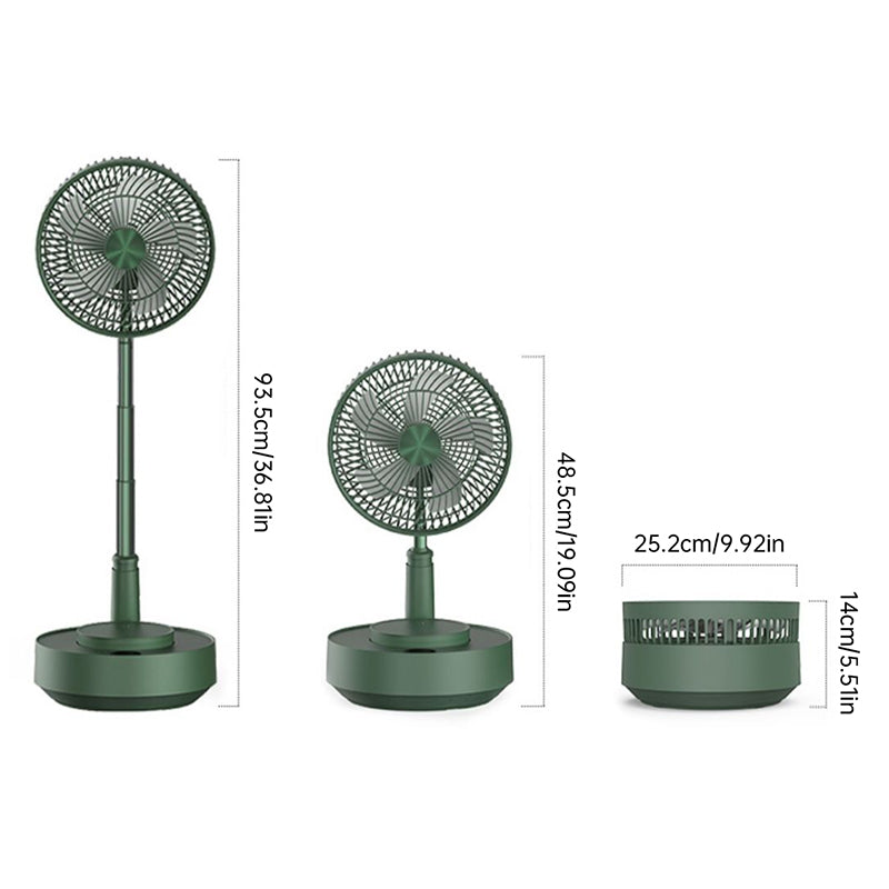 Ventilatore da tavolo telescopico pieghevole ricaricabile