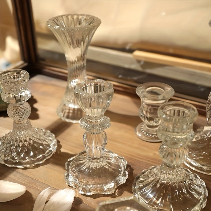 Set di Portacandele in Vetro - Grande, Adatto per Decorazioni per Feste