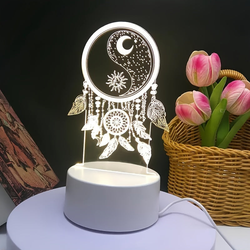 DreamCatcherGlow - 3D LED Night Light with USB Power Supply