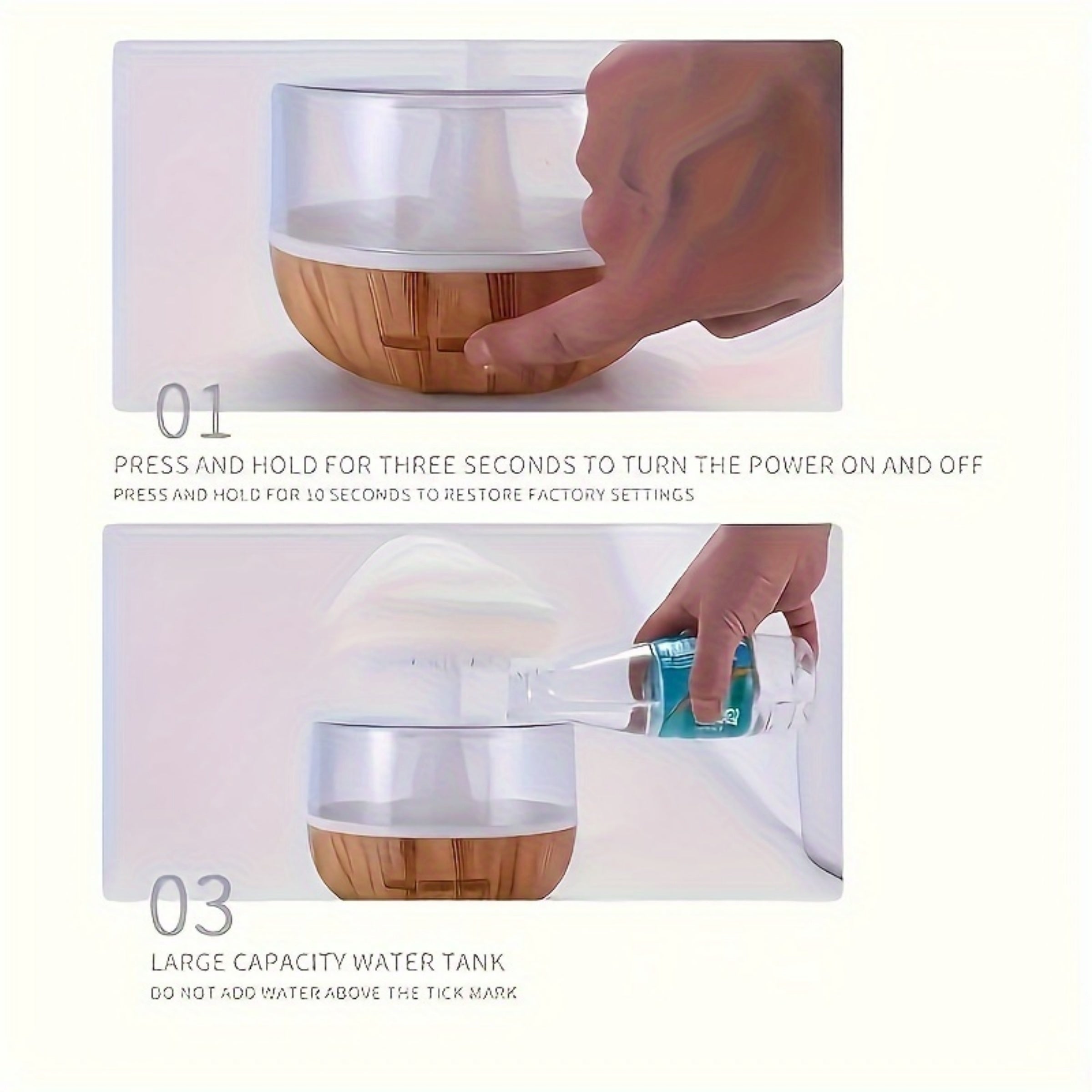 PhantomGlow - Lámpara de mesa USB y humidificador, luz decorativa