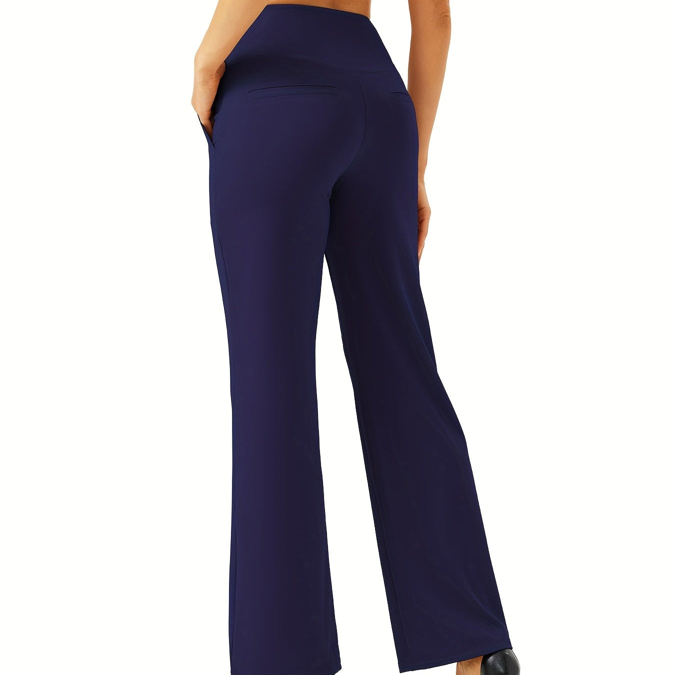 Women's Pants Wide Leg Elegant Stretch Nylon Long Trousers
