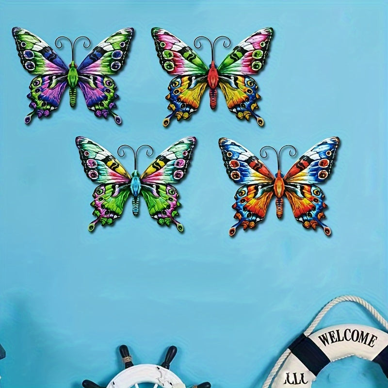 4 pezzi Decorazione da Parete a Forma di Farfalla in Metallo