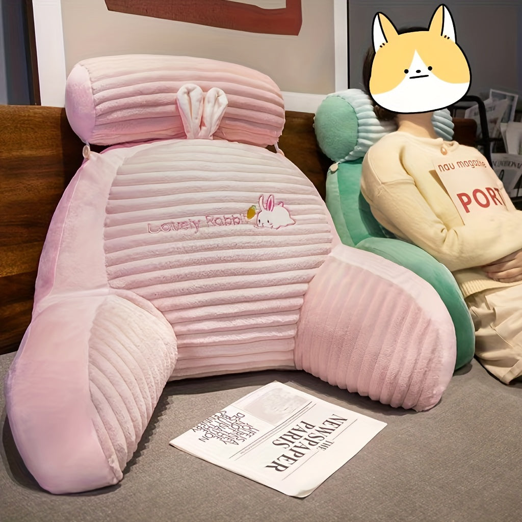Cojín de borde de cama de felpa con soporte lumbar - Suave soporte lumbar para cama y sofá, cuatro estaciones