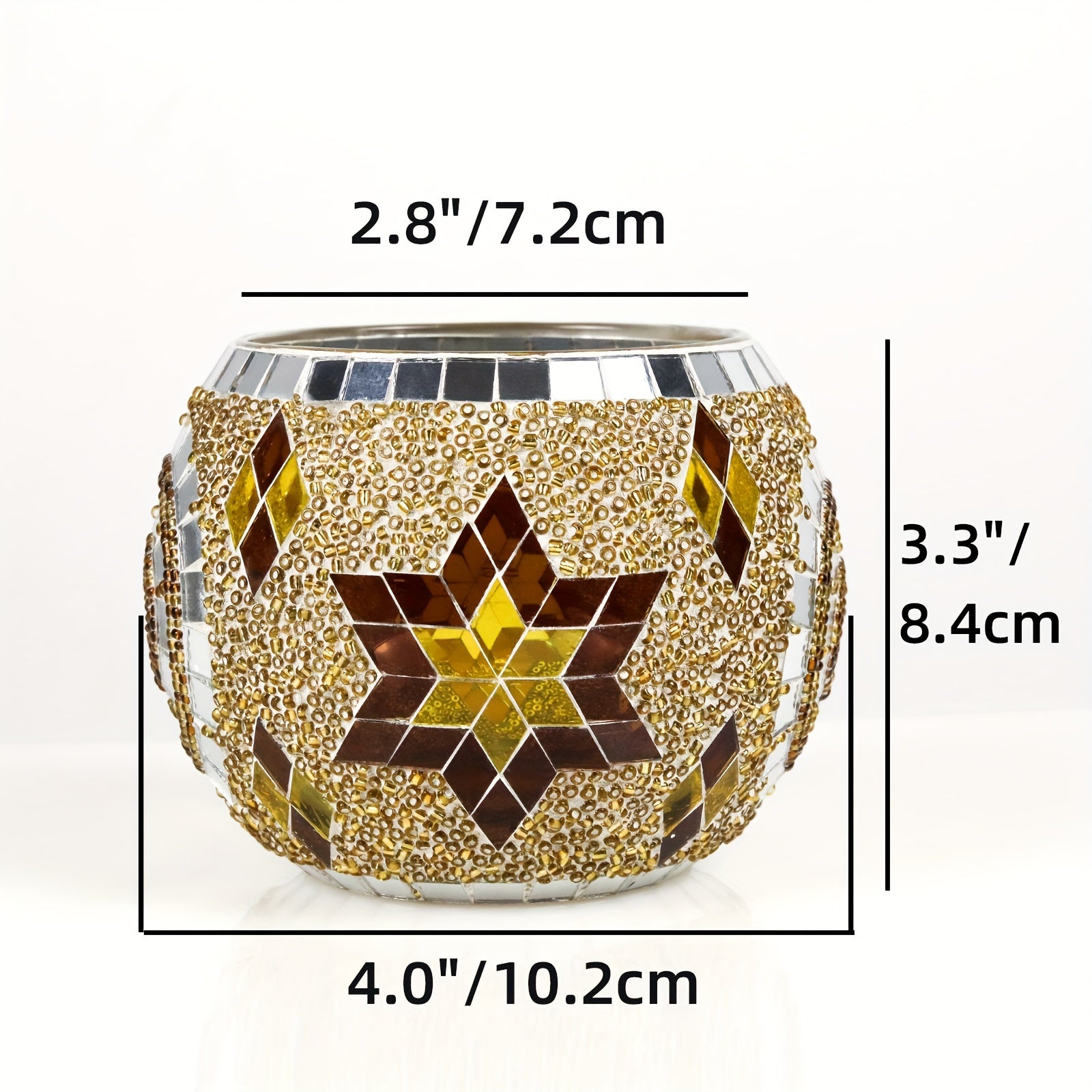 Set di Portacandele in Mosaico 3 Pezzi - Candelabri Unici Fatti a Mano