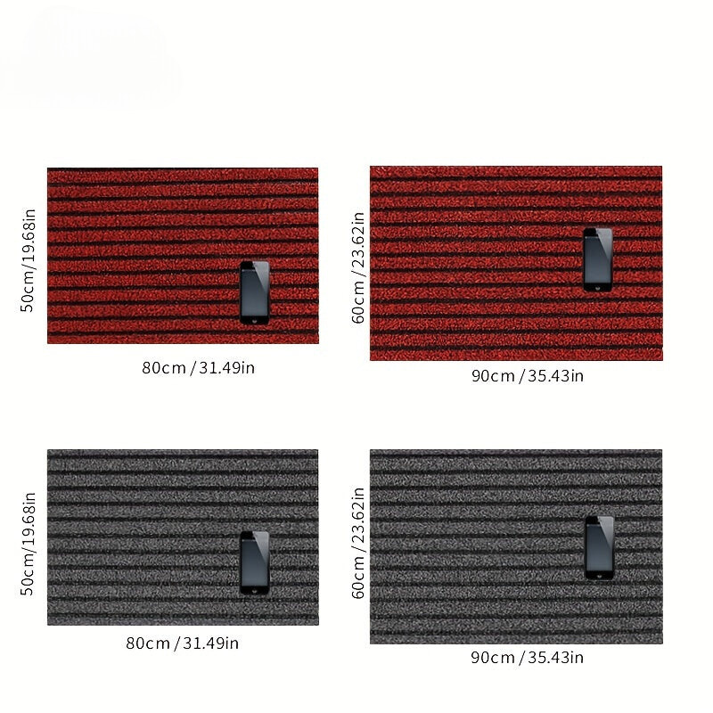 Felpudo resistente a la intemperie para todas las estaciones – Alfombra de suelo rayada resistente al desgaste, antideslizante, resistente a manchas y decoloración, alfombra de perfil bajo para interior y exterior