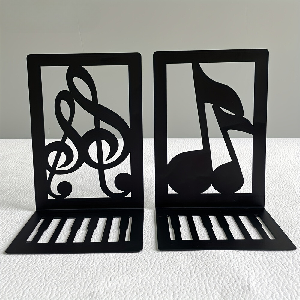 BlackNote - Metal Bookends for Office & Home Decoration, 1 Pair