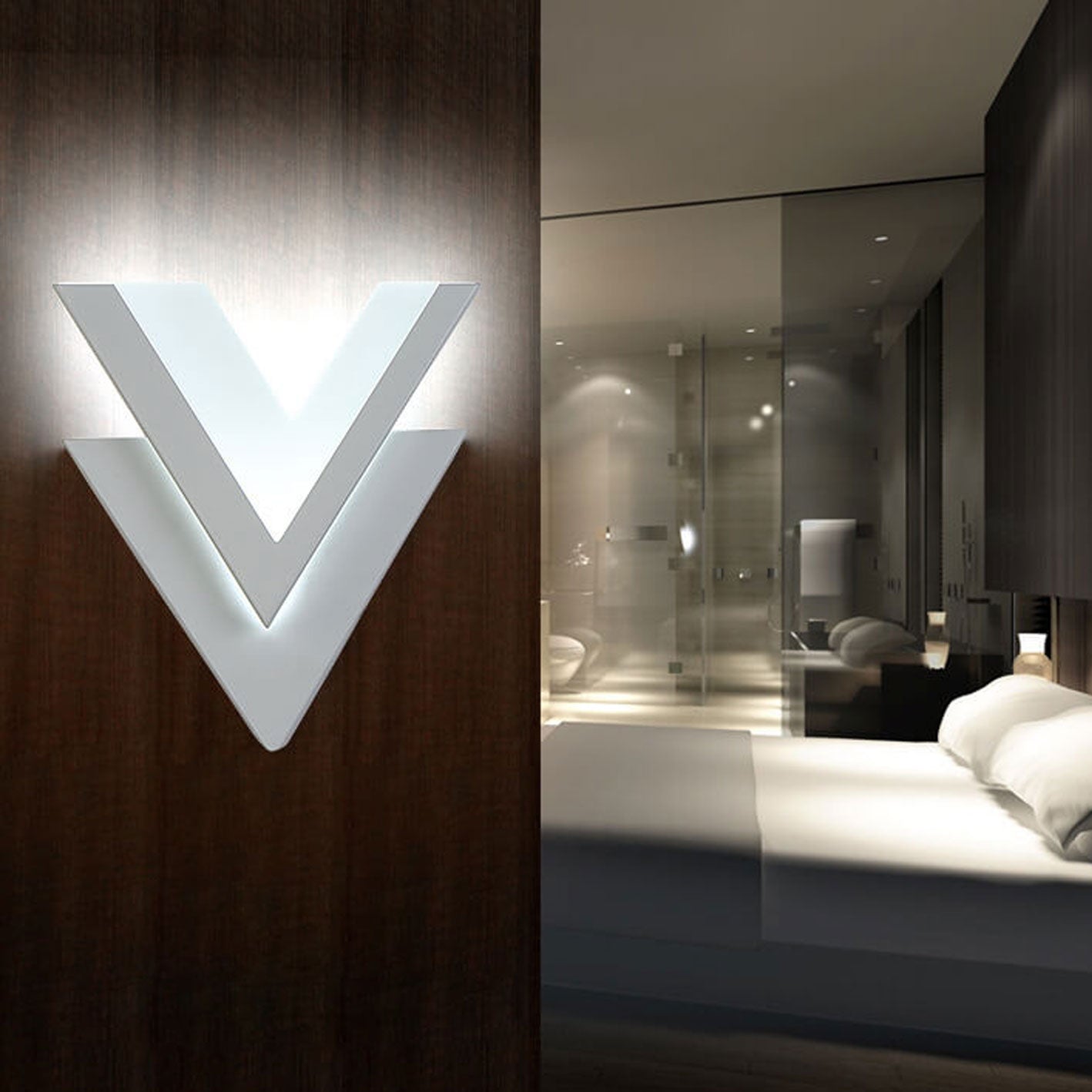 Lámpara de pared LED minimalista en forma de V