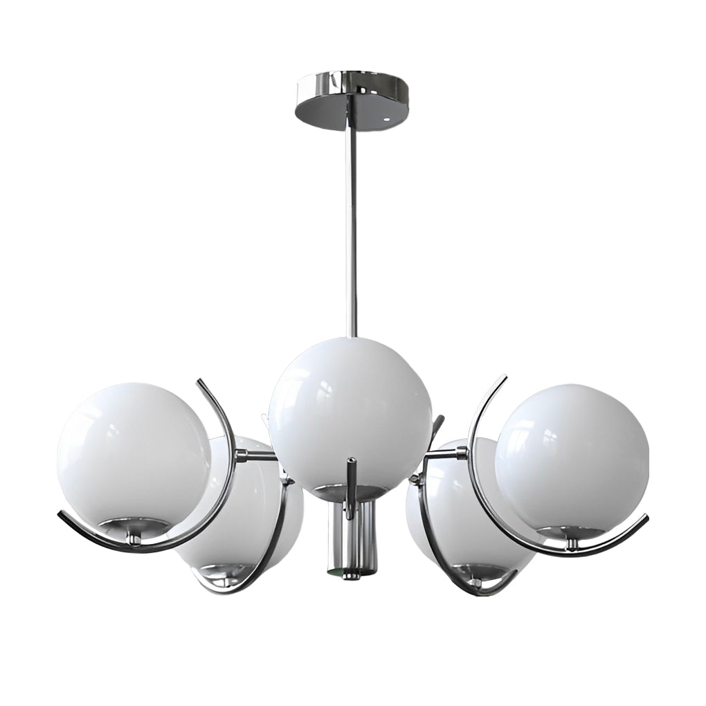 Lámpara de techo nórdica de hierro con globo de vidrio electrochapado de 4/5 luces