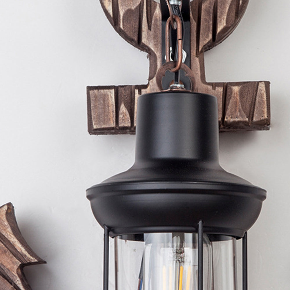 Austin Vintage LED Wall Lamp - Anchor, Dining/Living Room, Metal/Wood