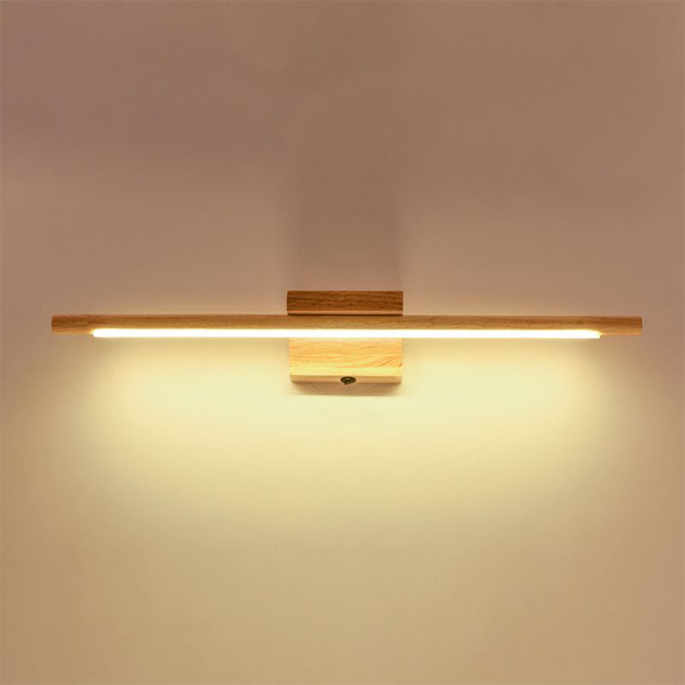 Lámpara de varilla LED moderna Ozawa, interior, baño, acrílico madera