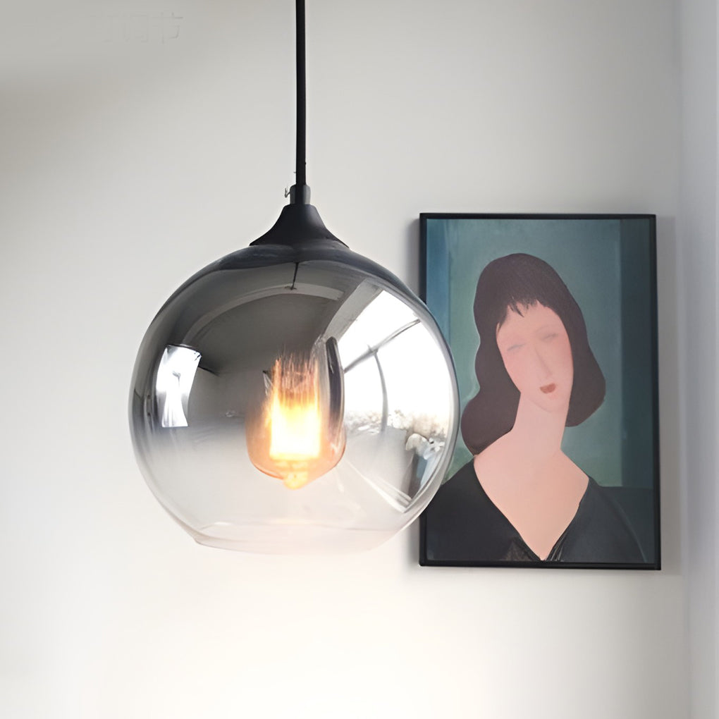 SphereGlow - Candeeiro Suspenso Industrial de Vidro Moderno com LED para Cozinha e Sala de Jantar