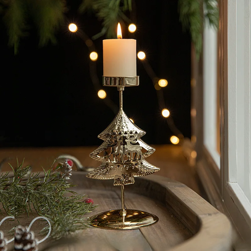 Shine - Golden Star and Christmas Tree Candle Holder