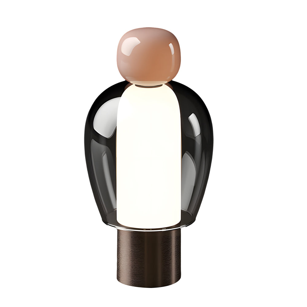 GlowFlow - Lampada da tavolo ricaricabile in vetro con dimmer LED