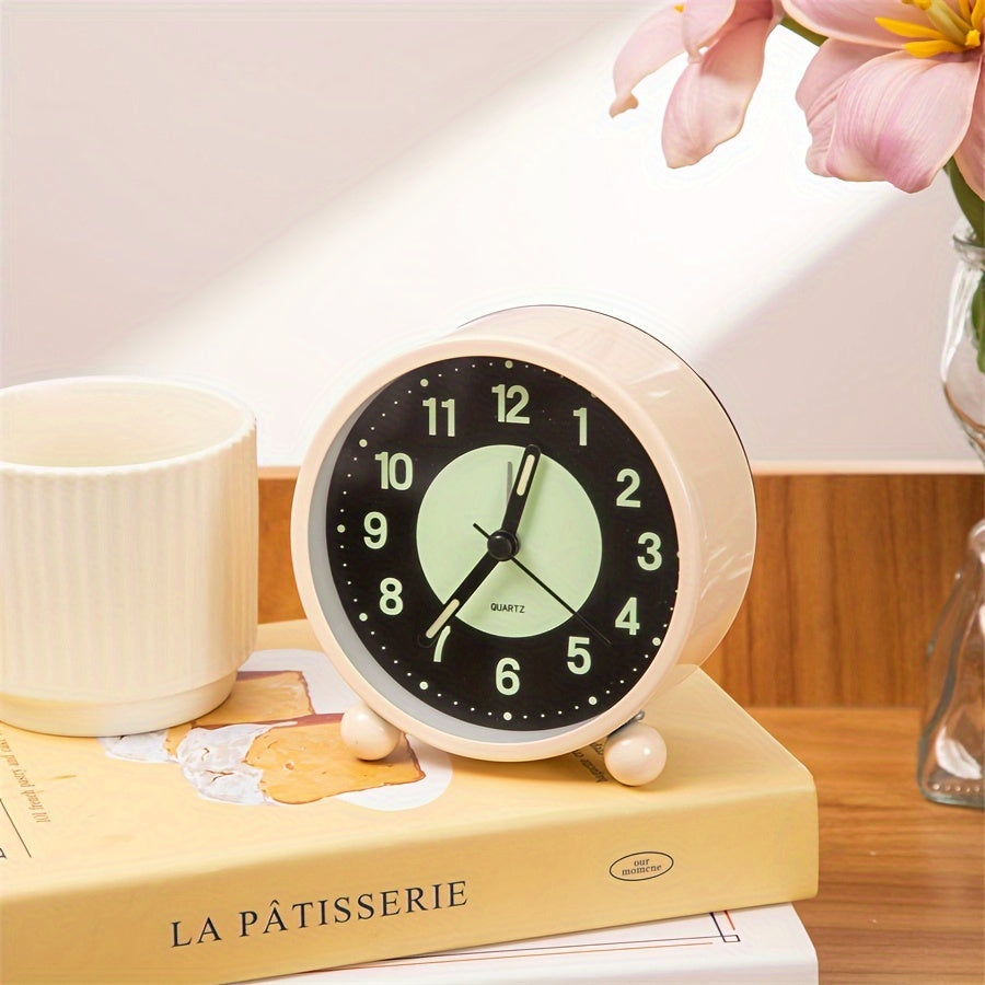 EleganceMetal - Chic Metal Alarm Clock with Soft Night Light