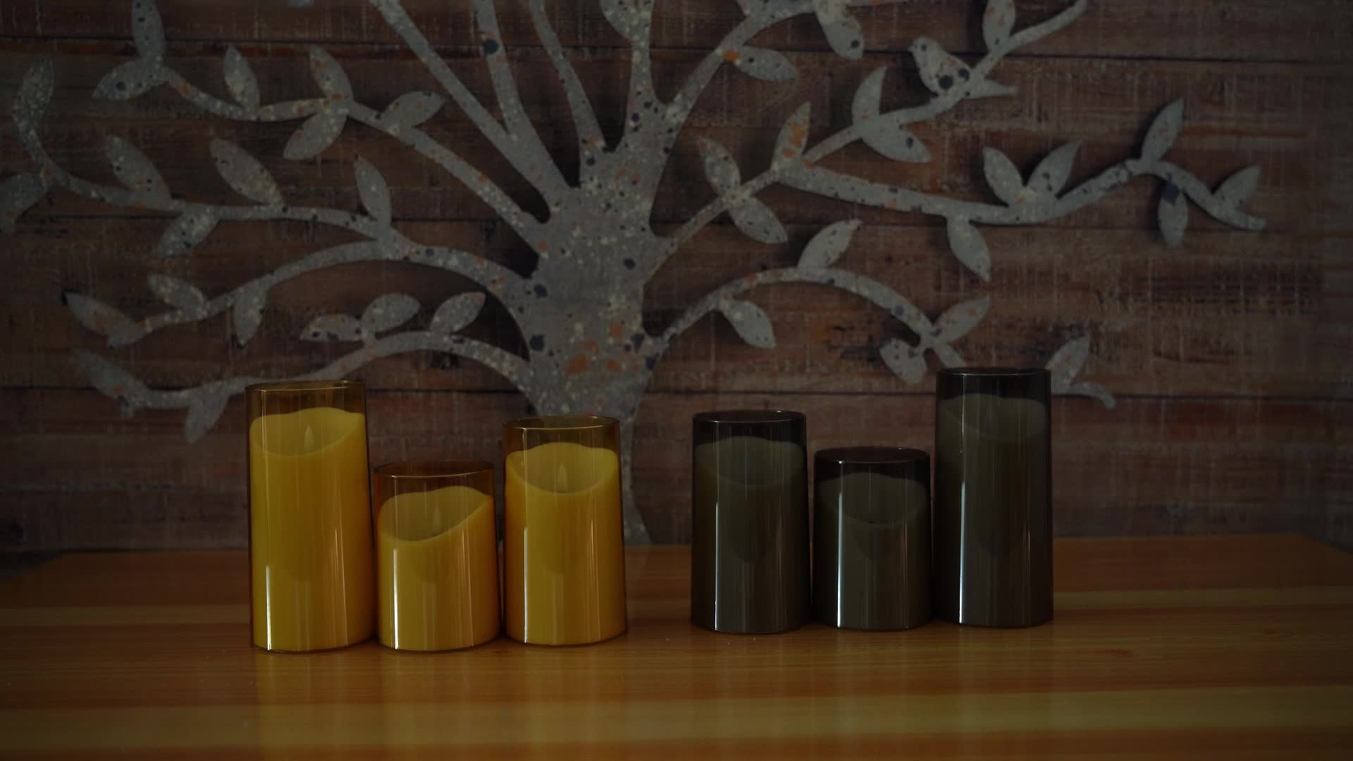 3 velas LED con control remoto - con función de temporizador y sensor infrarrojo, gris
