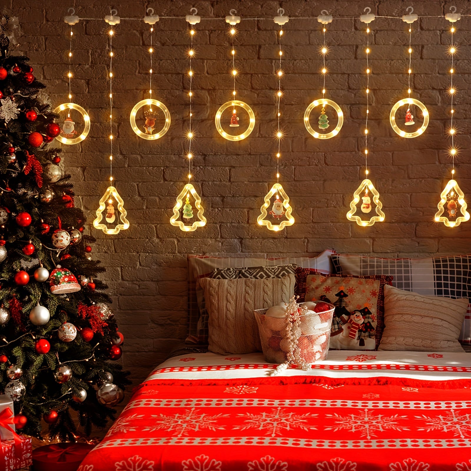 HolidayGlow - Christmas Wish Ring Lighting with 10 Mini Christmas Figures