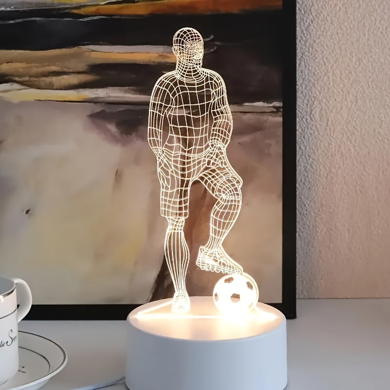 SportVisie - 3D LED Footballer Night Light, USB Powered