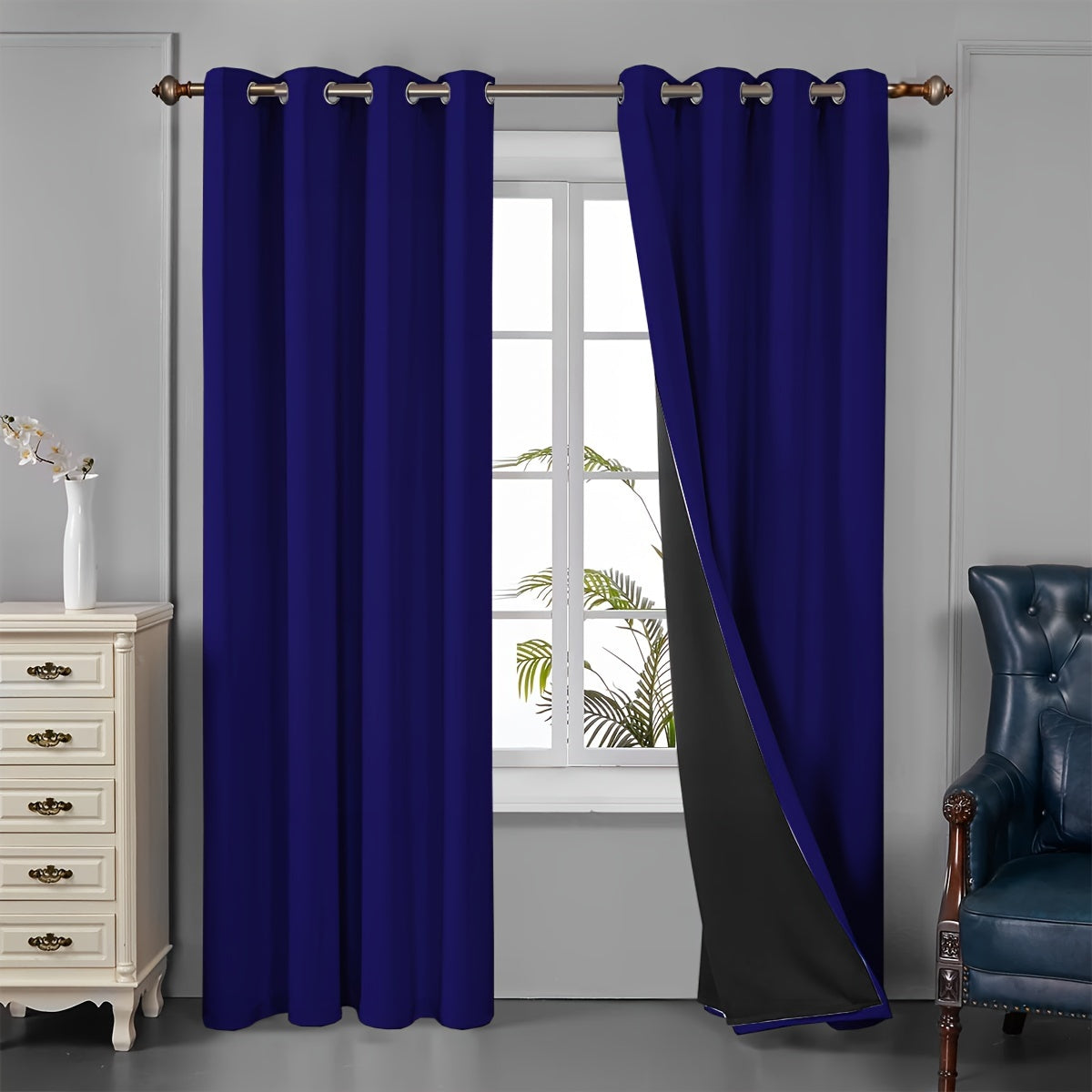 Tende oscuranti - 2 pezzi tende oscuranti con occhielli, protezione UV e isolamento termico