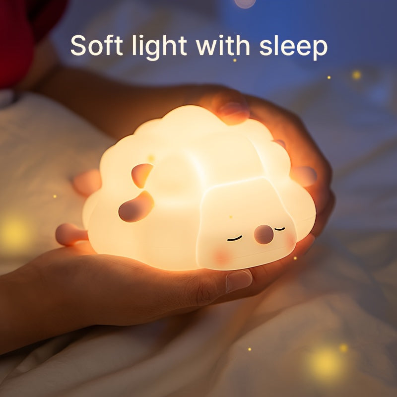 SheepGlow - Lampada Notturna LED Rosa a Forma di Pecora Ricaricabile USB